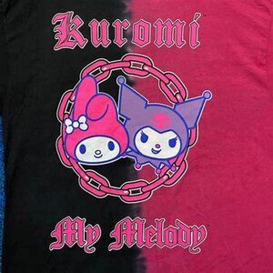Kuromi My Melody Chains Split Wash T-Shirt Size Medium